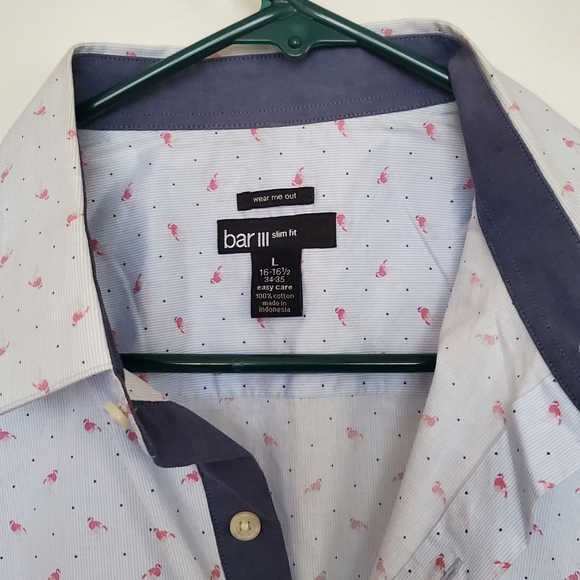 Blue Long Seeve Shirt with Red Bird print - Picture 3 of 4